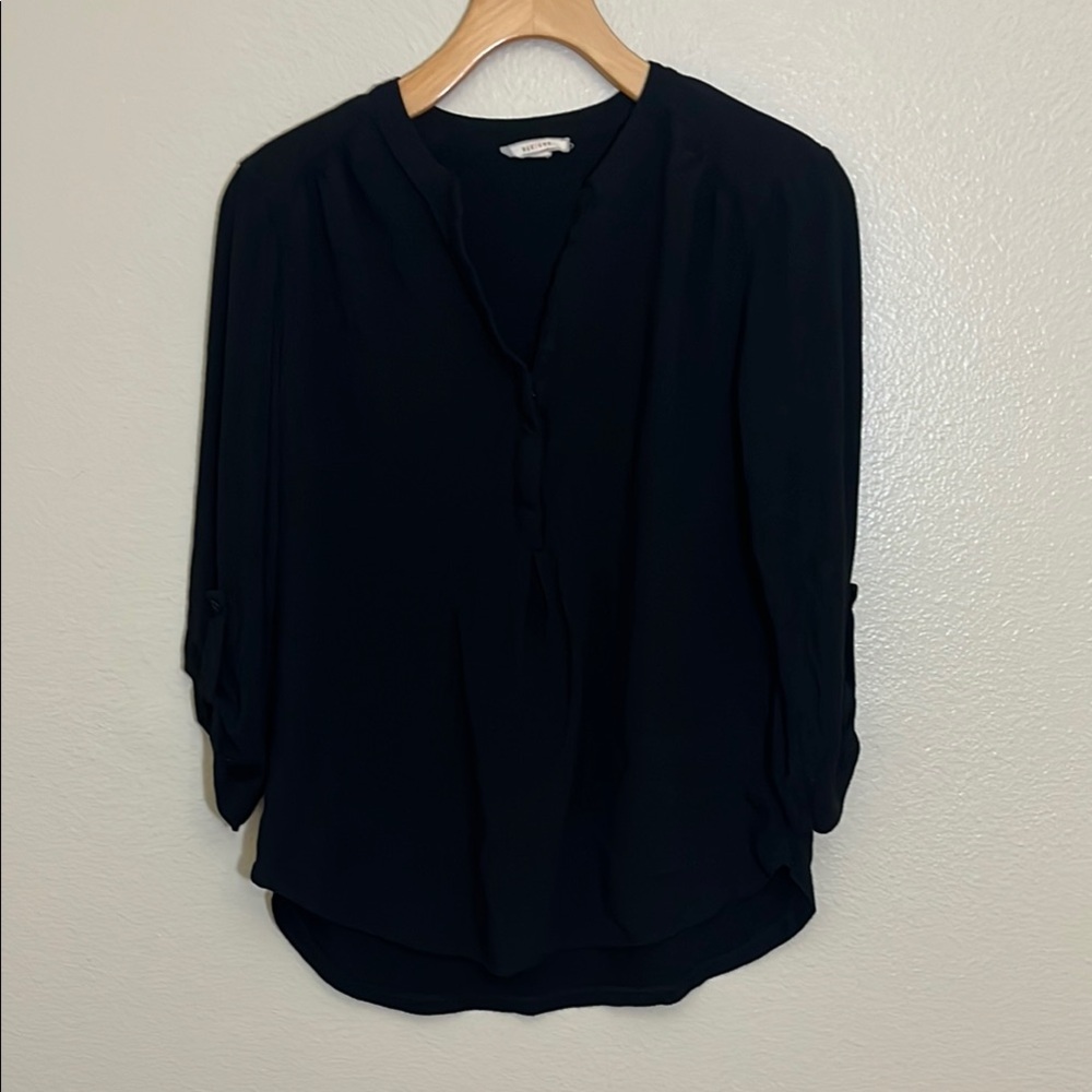 Pleione Black Office Blouse
